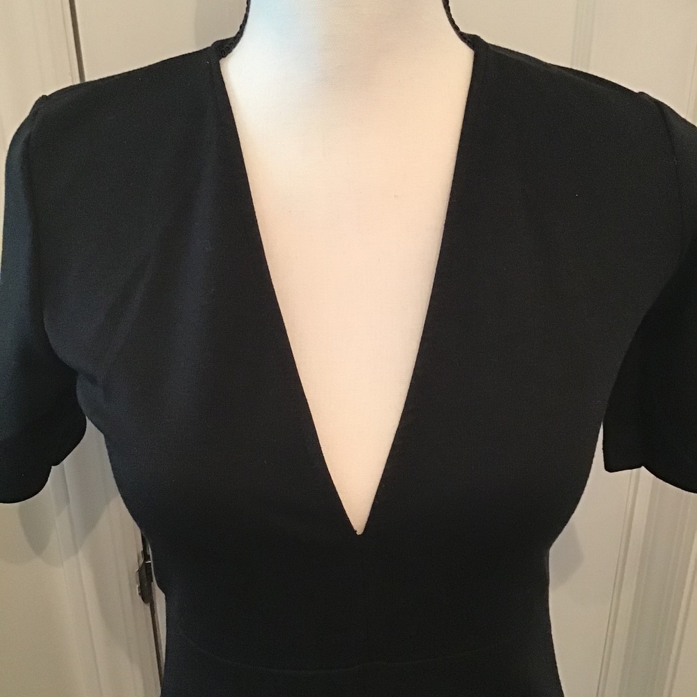 Black V neck dress